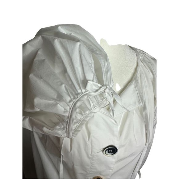 Erika‎ Cavallini Short White Flowy Ling Sleeve Multi Button Dress Tunic Size 2 - Picture 5 of 9
